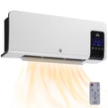 Radiateur soufflant mural chauffage céramique PTC - 1000 W / 2000 W oscillation minuterie avec télécommande blanc-0
