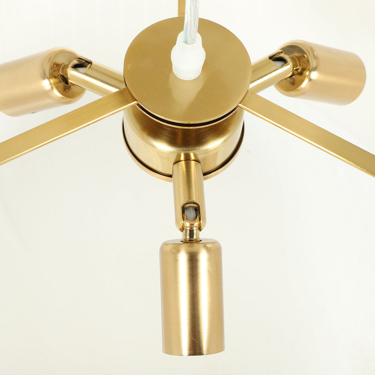 Suspension Luminaire Élégante à Double Abat-Jour, Rosace Dorée, Câble Réglable, Ampoule Non Incluse E14 40 W, Blanc-9