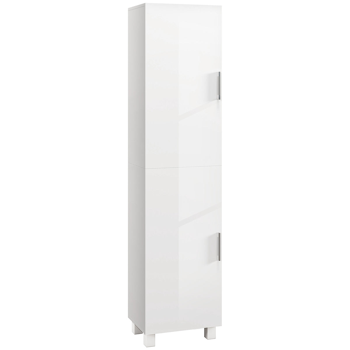 Armoire salle de bain haute meuble de rangement colonne 2 portes et étagères réglables 40 x 30 x 167,5 cm blanc-0