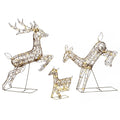 Lot de 3 Rennes Lumineux Noël Extérieur 120 cm, Cerf Lumineux Noël avec 200 LED Blanc Chaud, 8 Modes et Minuterie-0