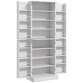 Armoire de cuisine buffet cuisine avec placards, étagère réglable et porte-épices, 60 x 35 x 166 cm, blanc-0