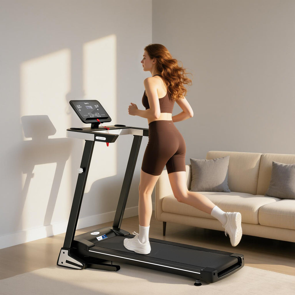 Tapis de Course Electrique Pliable - Tapis Roulant 1-12 Km/h 500 W écran LCD 12 programmes Noir-8