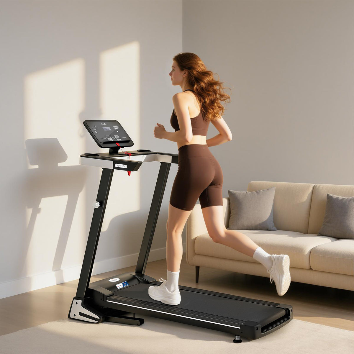 Tapis de Course Electrique Pliable - Tapis Roulant 1-12 Km/h 500 W écran LCD 12 programmes Noir-8