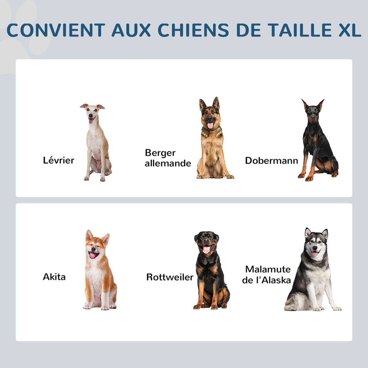 Gamelles chiens surélevées gamelle double chien chat Porte-gamelles surélevé dim. 60L x 30l x 41H cm 2 gamelles 2L poignées coffre bois gris-3