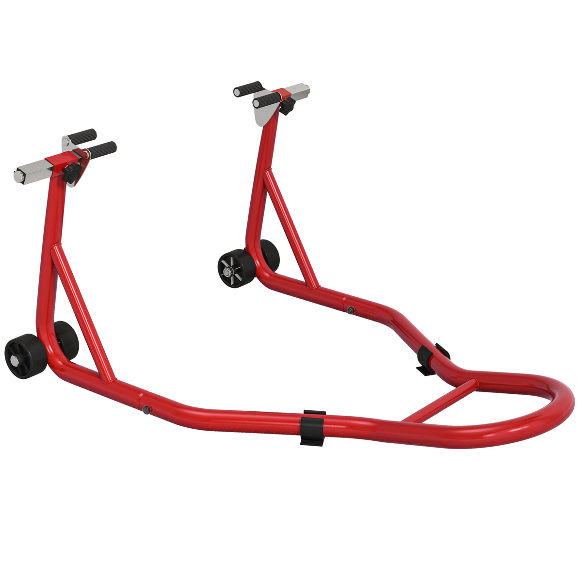 Support pour moto, béquille avant pour moto avec goupille réglable et adaptateurs pour bras oscillant, rouge-0