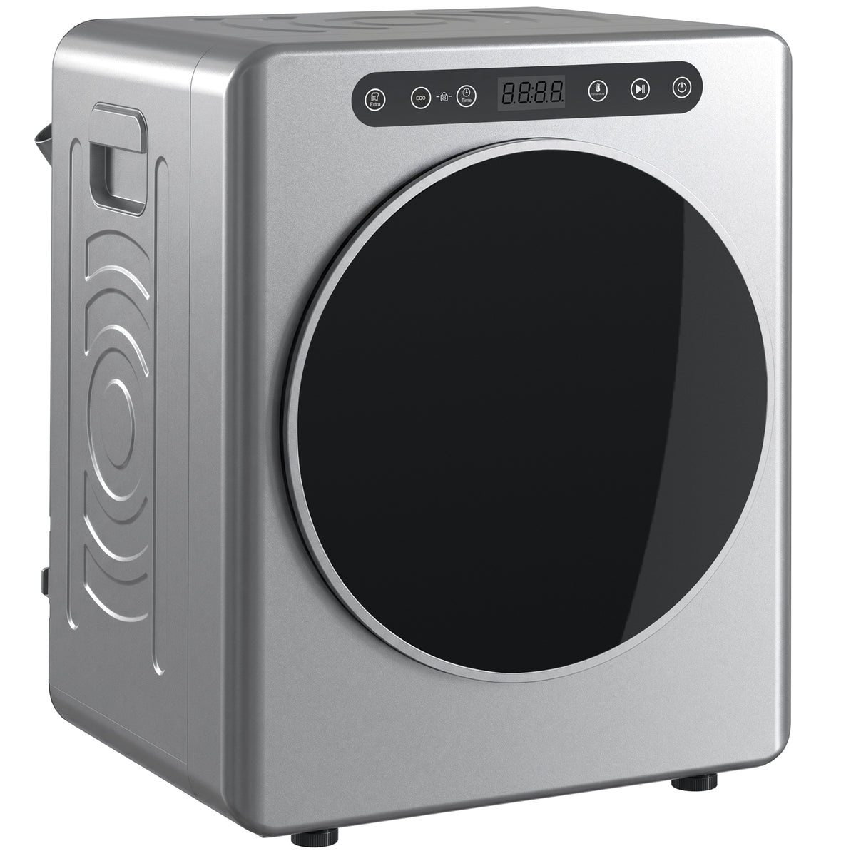 Sèche linge à évacuation, sèche-linge électrique 1000 W 3 Kg, 6 modes de séchage, minuterie, acier inoxydable, argent-0