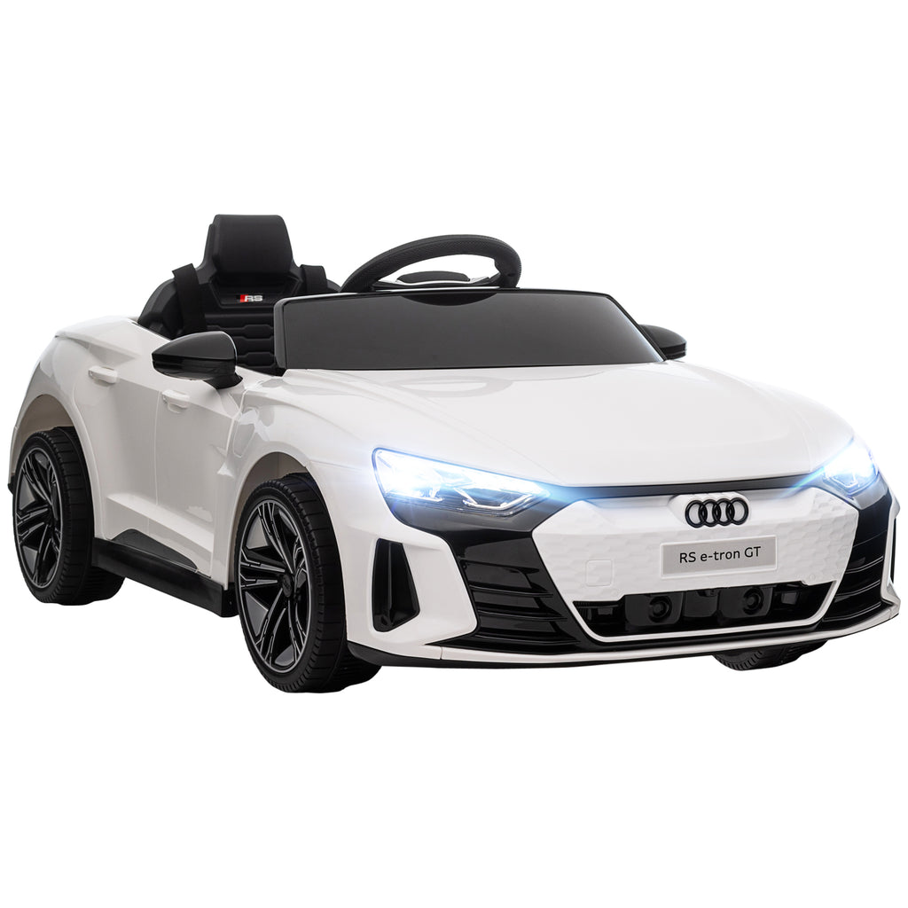 Voiture électrique enfant 12 V - véhicule électrique avec télécommande parentale fournie - V. Max. 5 Km/h - effets sonores, lumineux - Audi RS E-tron GT blanc-0