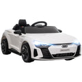 Voiture électrique enfant 12 V - véhicule électrique avec télécommande parentale fournie - V. Max. 5 Km/h - effets sonores, lumineux - Audi RS E-tron GT blanc-0