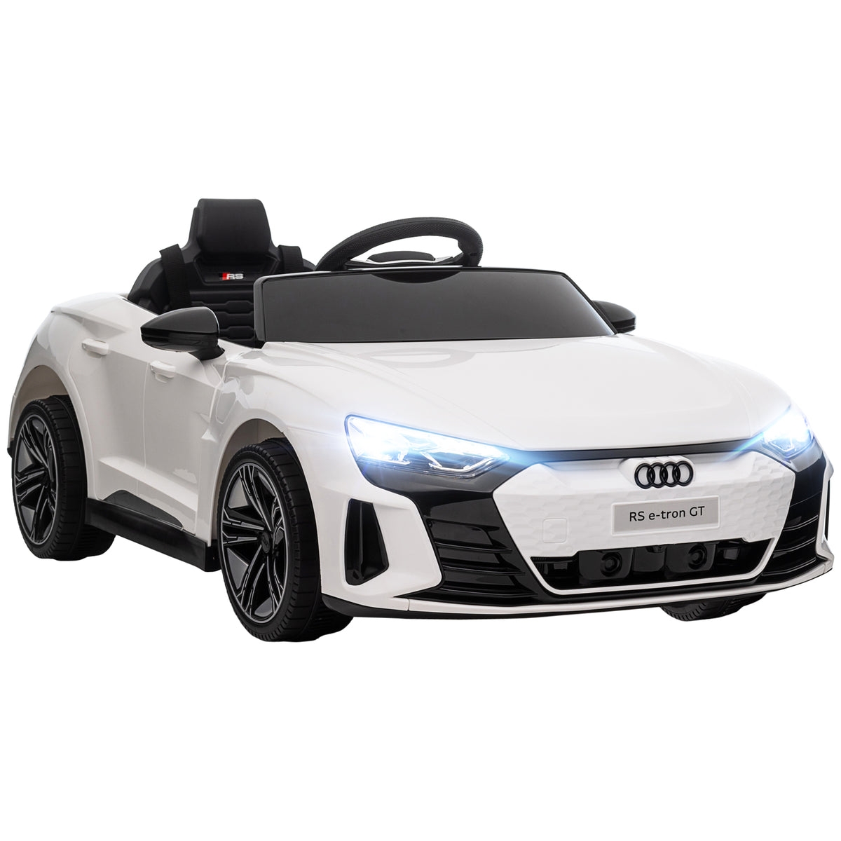 Voiture électrique enfant 12 V - véhicule électrique avec télécommande parentale fournie - V. Max. 5 Km/h - effets sonores, lumineux - Audi RS E-tron GT blanc-0