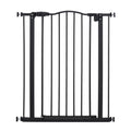 Barrière de sécurité pour chien extensible 74-80 cm fermeture automatique fixation par pression sans percer noir-0