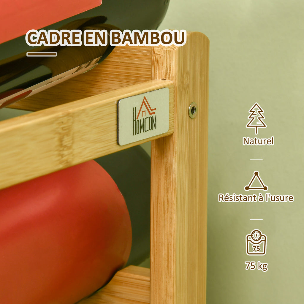 Range-bouteilles casier porte-bouteilles en bois de bambou 4 niveaux 16 bouteilles 43 x 23,5 x 38 cm bois naturel-5