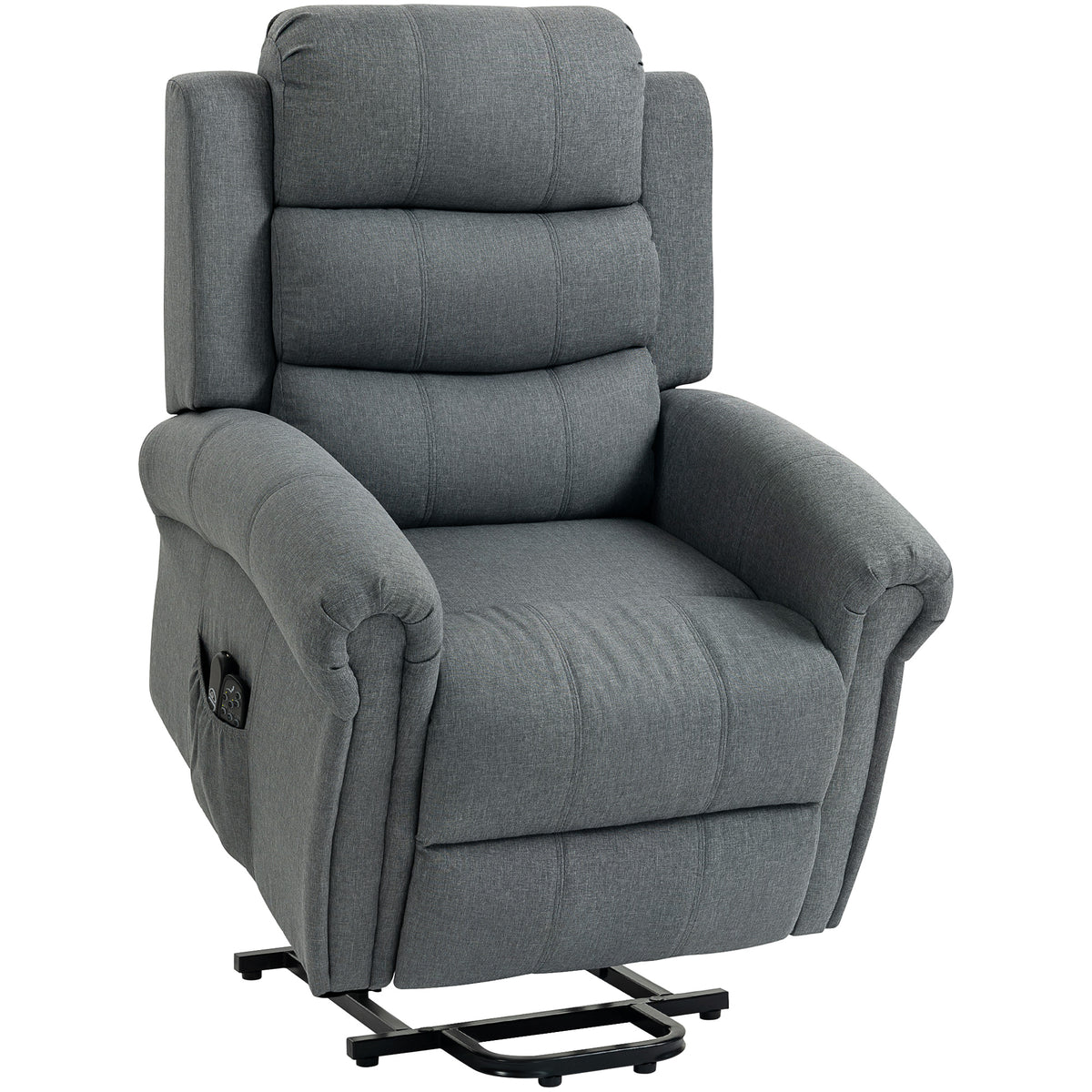 Fauteuil releveur électrique, fauteuil relax électrique avec fonction massage et chauffage, 87 x 87,5 x 108 cm, gris-0