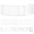 Barrière de sécurité en métal parc enclos pliable et modulable pour chien et enfant 8 panneaux 61 x 75 cm blanc-0