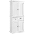 Armoire de cuisine buffet cuisine multi-rangements étagères réglables 4 portes grand tiroir 76,2 x 40,2 x 183 cm blanc-0