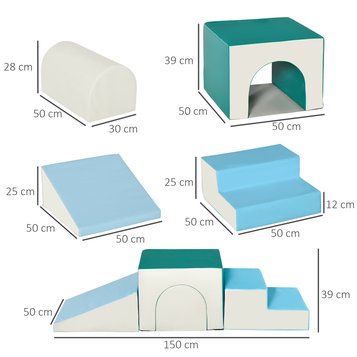 4PCS Module motricité bébé parcours motricité bébé en mousse EPE pour enfants d'âge préscolaire, multicolore-2