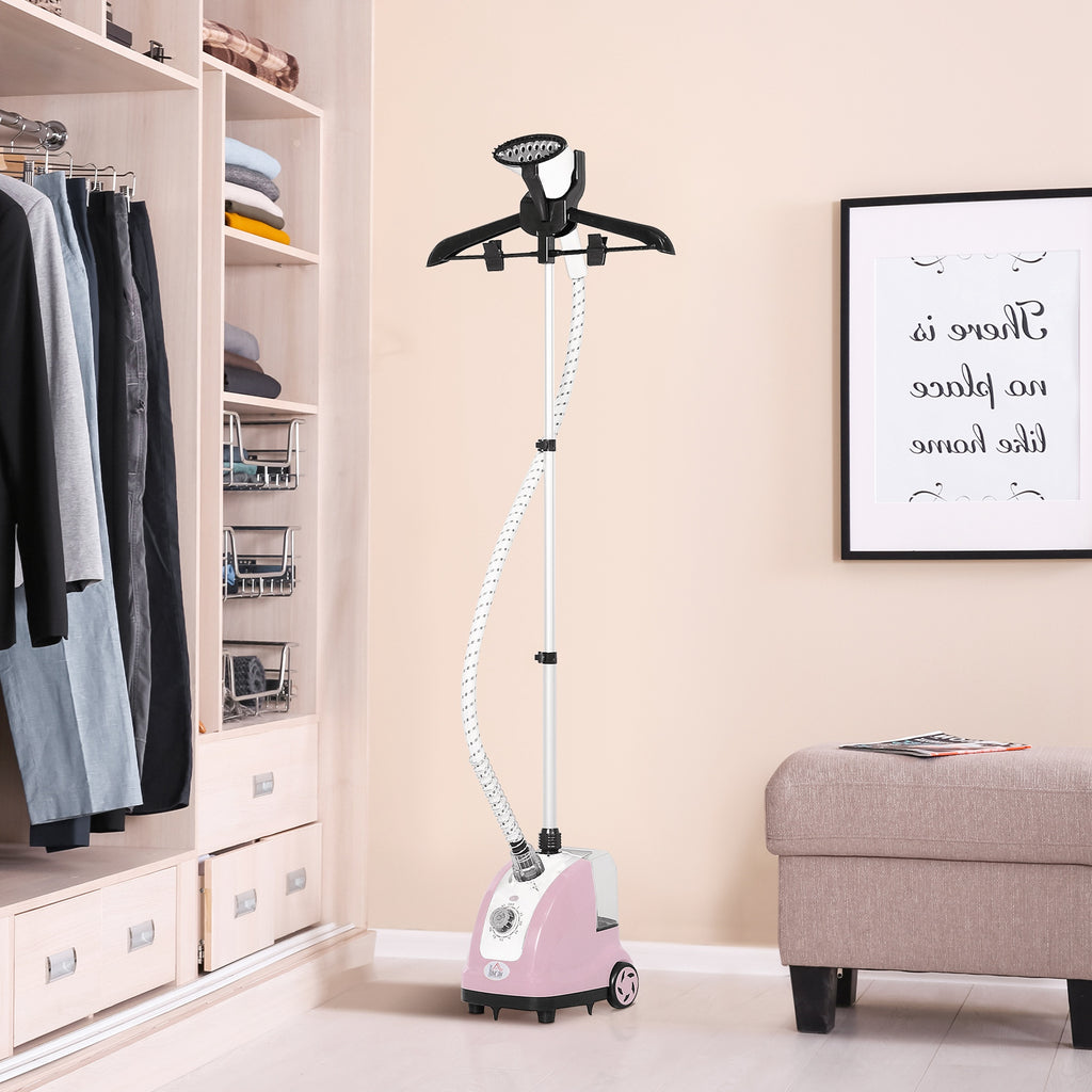 Défroisseur vapeur vertical défroisseur à vêtements 1,4 L 1950 W débit vapeur 32g/min tige telescopique rose noir-9