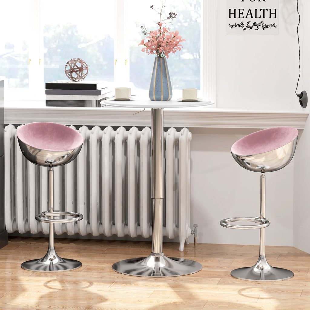 Table de Bar Table Bistro Mange-debout Hauteur réglable 67-93 cm Ø 63 cm Plateau pivotant 360° métal blanc-7