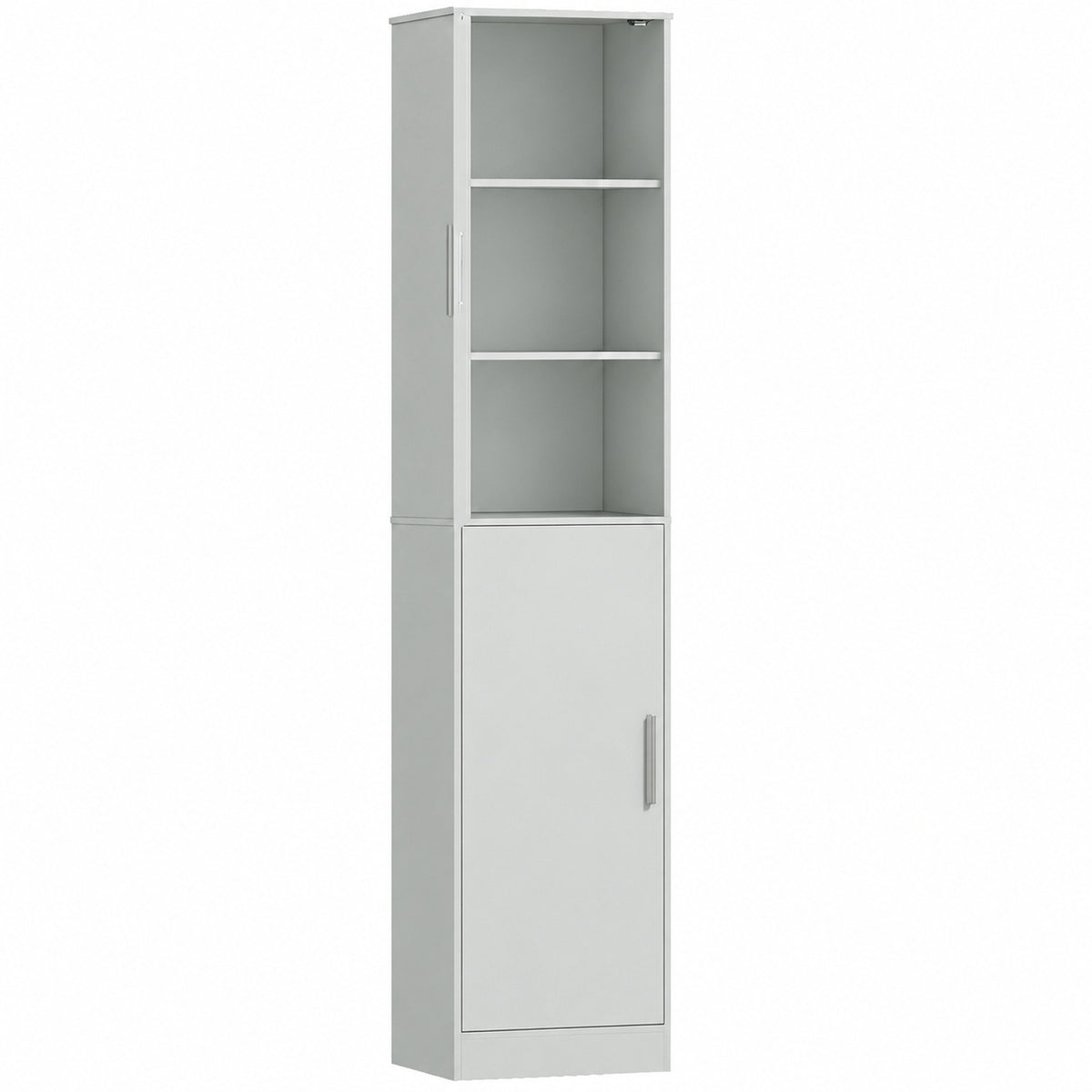 Colonne de Salle de Bain 6 Niveaux, Meuble de Rangement Étroit, 2 Portes et 4 Étagères Réglables, 40x35x180cm, Vert-0