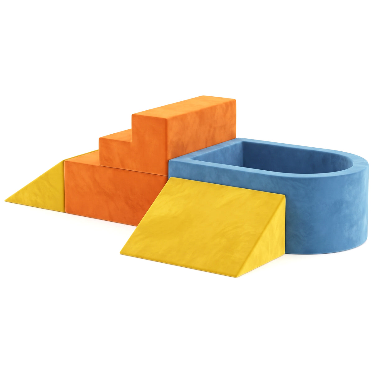 Parcours Motricité Bébé 5PCS, Module Motricité Bébé en Mousse, Piscine à Balles, Housse en Velours Lavable, Multicolore-0