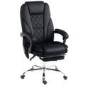 Fauteuil de bureau massant et chauffant hauteur réglable dossier inclinable télécommande repose-pieds rétractable noir-0