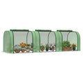 Mini Serre de Jardin Serre à tomates 3L x 1l x 0,8H m Acier PE Haute densité 140 g/m² Anti-UV 3 fenêtres Vert-0