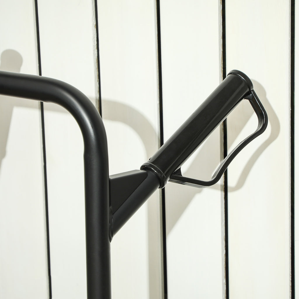 Diable d'escalier pliable 120 kg 6 roues, diable demenagement en acier avec cordes télescopiques, 44x67x106,5cm, noir-8