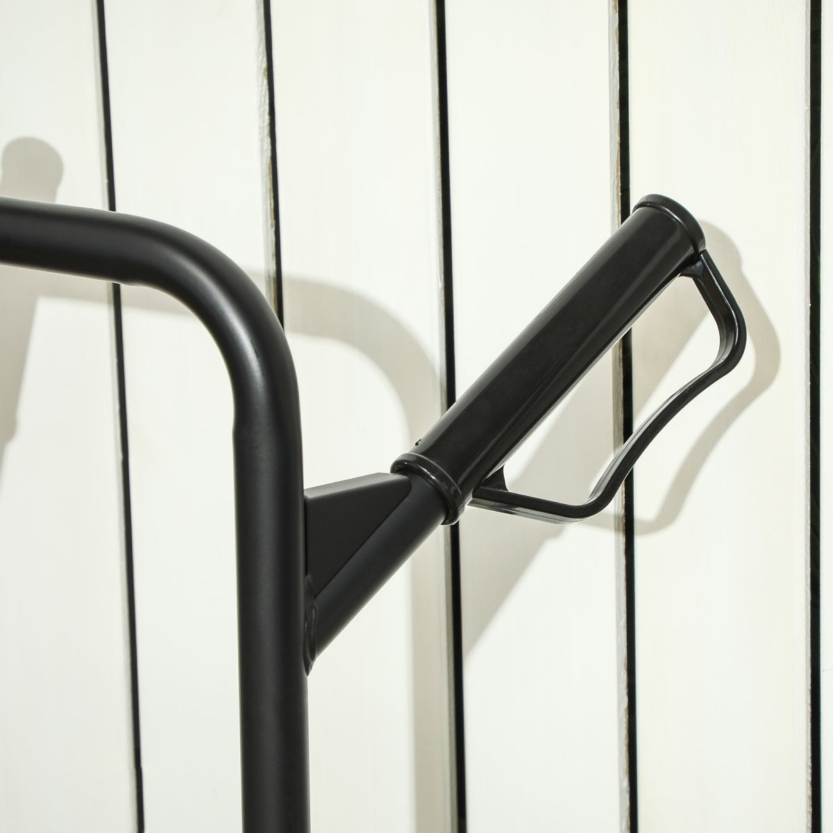 Diable d'escalier pliable 120 kg 6 roues, diable demenagement en acier avec cordes télescopiques, 44x67x106,5cm, noir-8