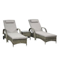 Lot de 2 transats bains de soleil : matelas, têtière, inclinaison réglable multipositions, accoudoirs-0