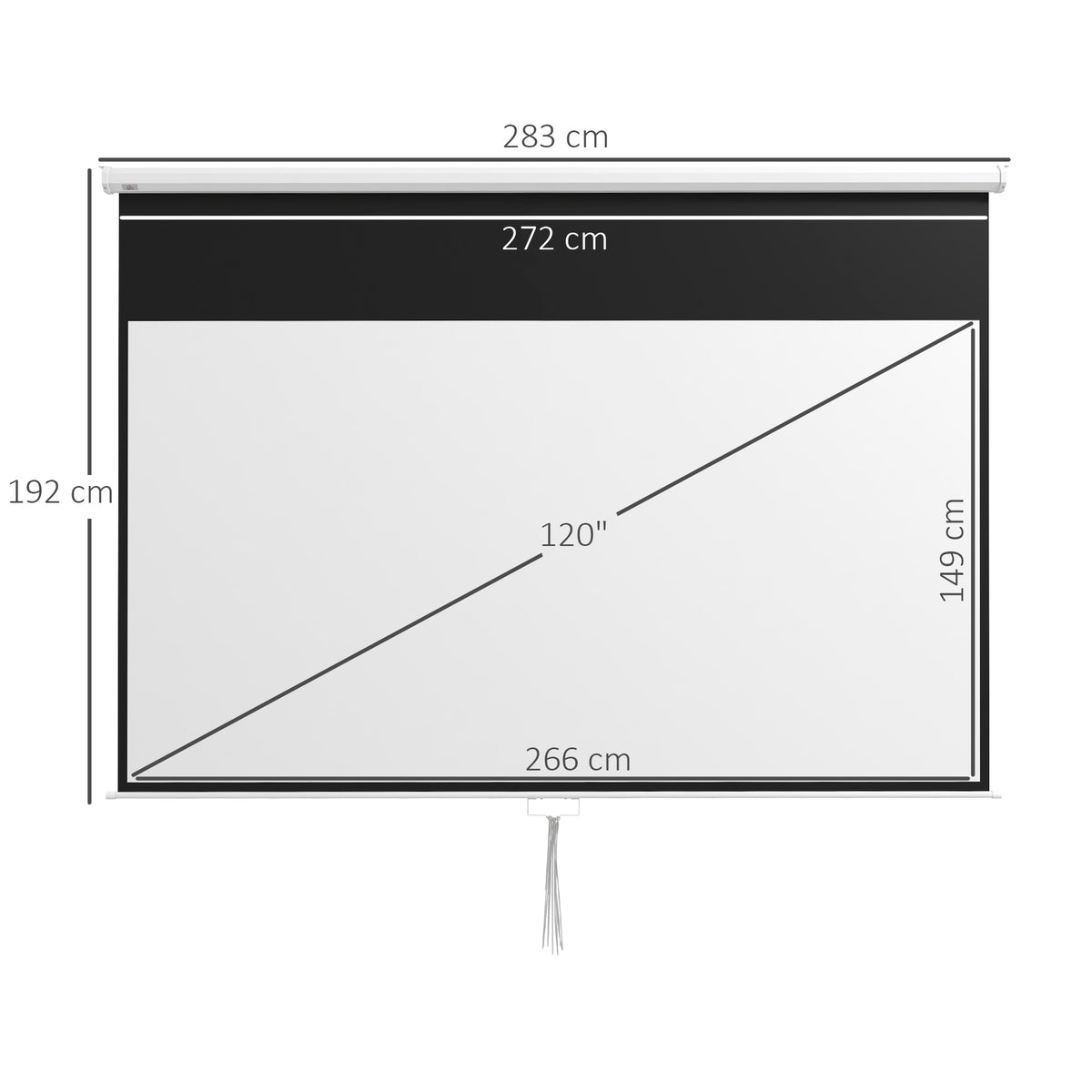 Écran de projection TV et Home Cinema de 120 Pouces vidéo projecteur 16:9 4K HD, fixation mural ou plafond-2