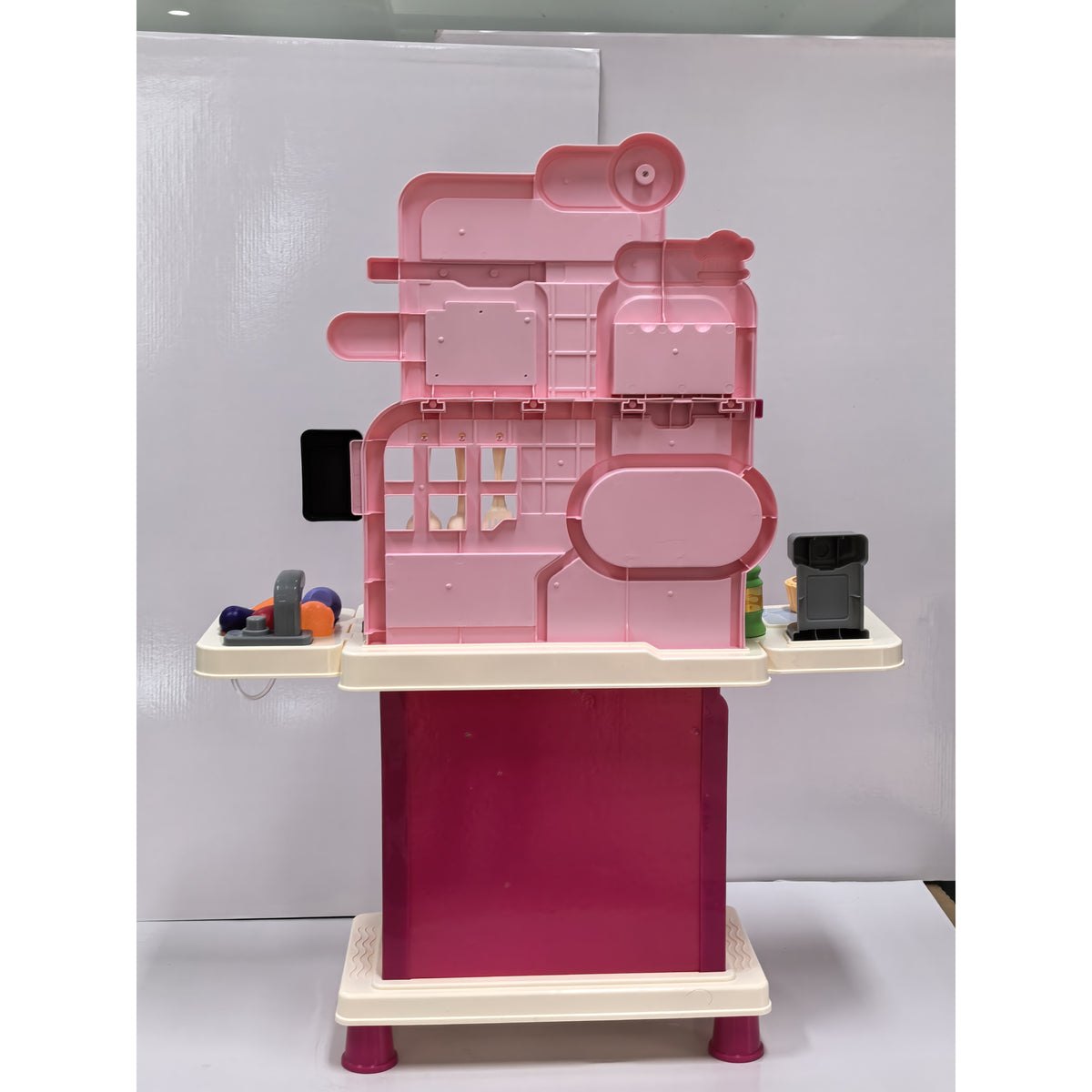 Cuisine pour Enfants Interactive, 33 Accessoires, avec Sons, Lumières, Rangement, 3-6 Ans, 67x25x87cm, Rose-2