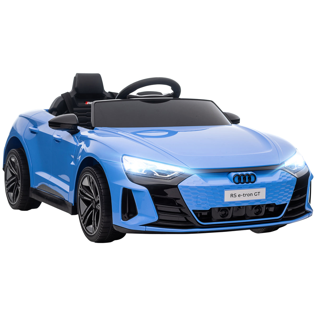 Voiture électrique enfant 12 V - véhicule électrique avec télécommande parentale fournie - V. Max. 5 Km/h - effets sonores, lumineux - Audi RS E-tron GT bleu-0