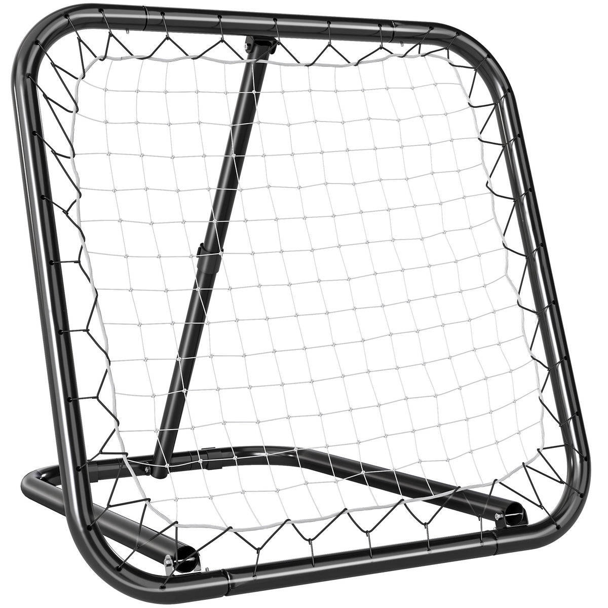 Filet de rebond de football rebondisseur de football ajustable pliable portable 4 piquets de fixations au sol filet de PE noir blanc 78 x 84 x 78 cm-0