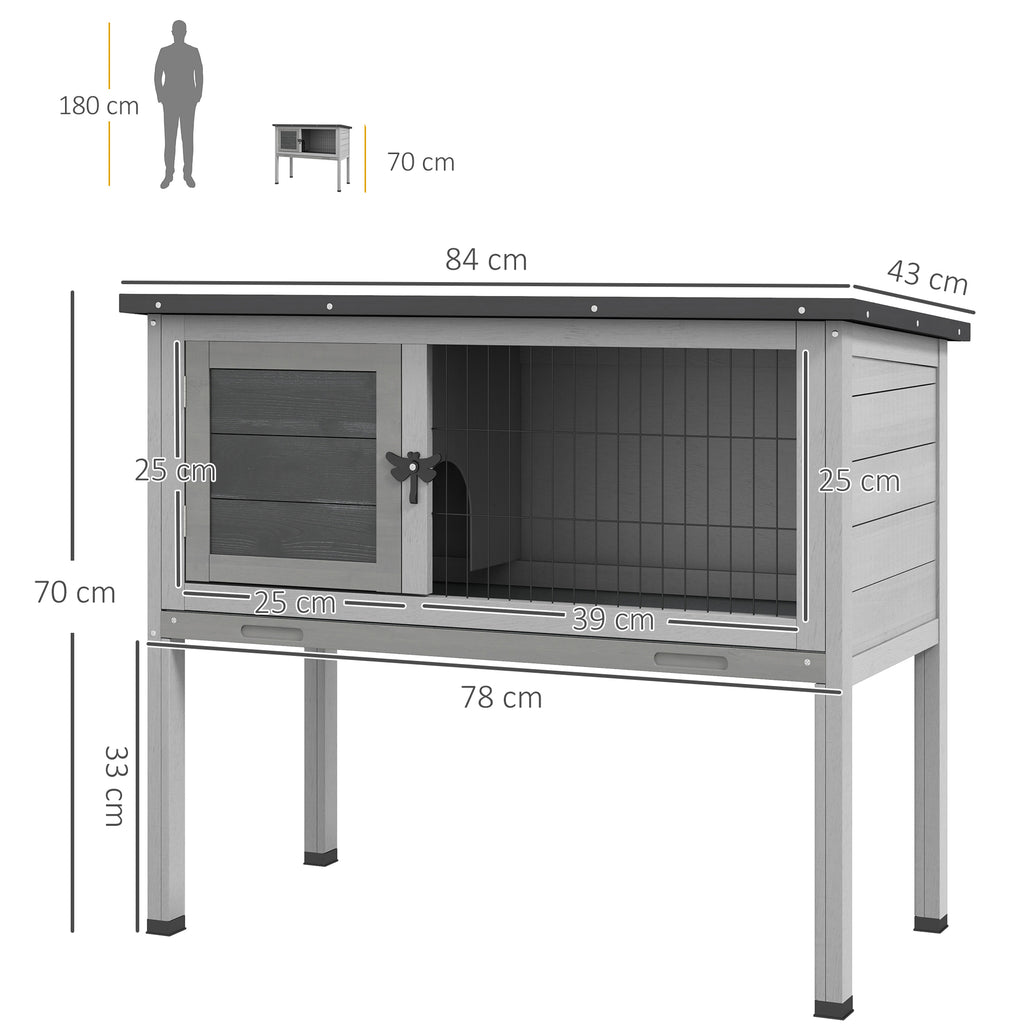 Clapier sur pieds cage à lapin avec niche intérieure plateau excrément coulissant porte verrouillable toit ouvrant-2