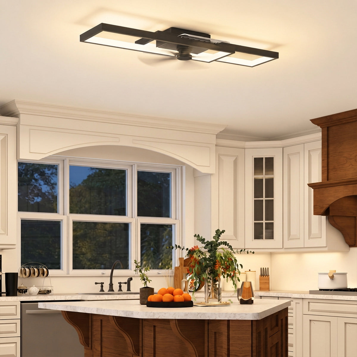 Plafonnier LED rectangle 43W, luminaire plafonnier 3000-6000K, 4600LM, télécommande, 70 x 30 cm, noir-6
