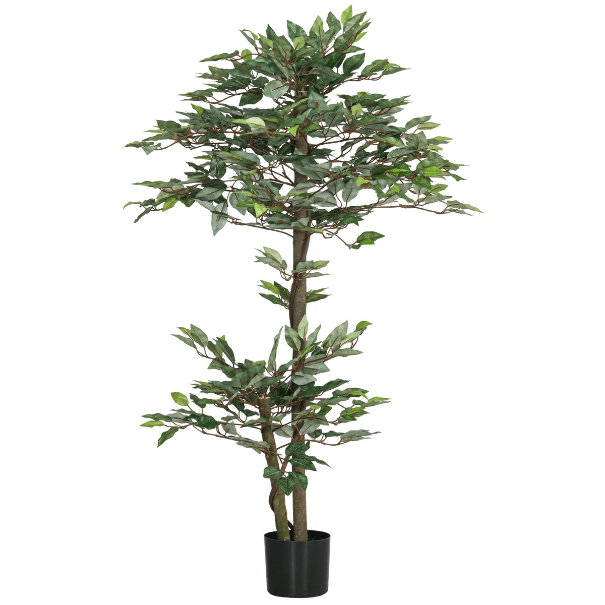 Arbre Artificiel Plante Artificiel ficus Hauteur 1,5 m Tronc Branches Liane Lichen Feuilles Grand réalisme Pot Inclus-0