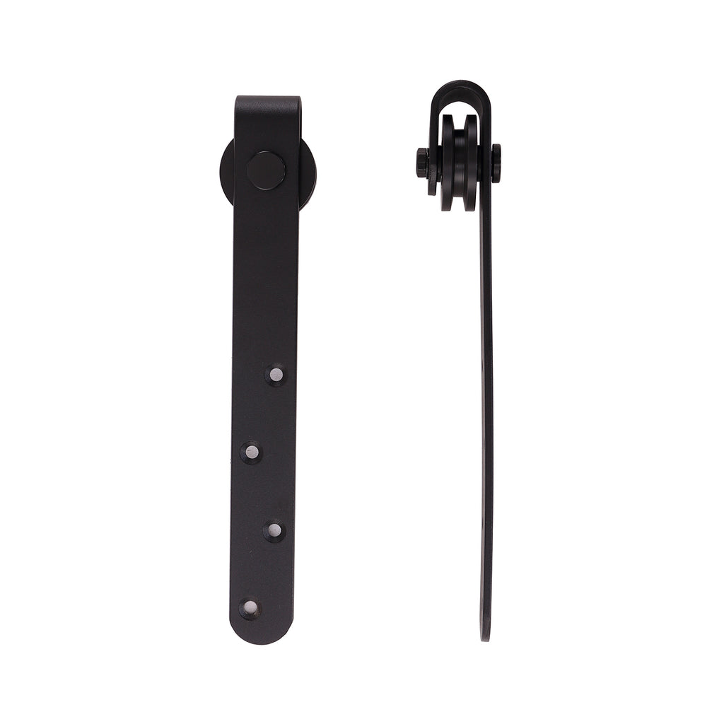 Kit de Porte Coulissante, Système Galandage avec Porte Épaisseur 20-25 mm, Largeur Max. 0,9 m, Charge 20 kg, Acier Noir-7