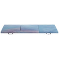 Tapis de gymnastique yoga pilates fitness pliable en 3 panneaux avec poignées revêtement synthétique 180 x 60 x 5cm bleu-0