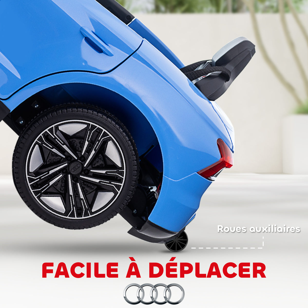 Voiture électrique enfant 12 V - véhicule électrique avec télécommande parentale fournie - V. Max. 5 Km/h - effets sonores, lumineux - Audi RS E-tron GT bleu-5