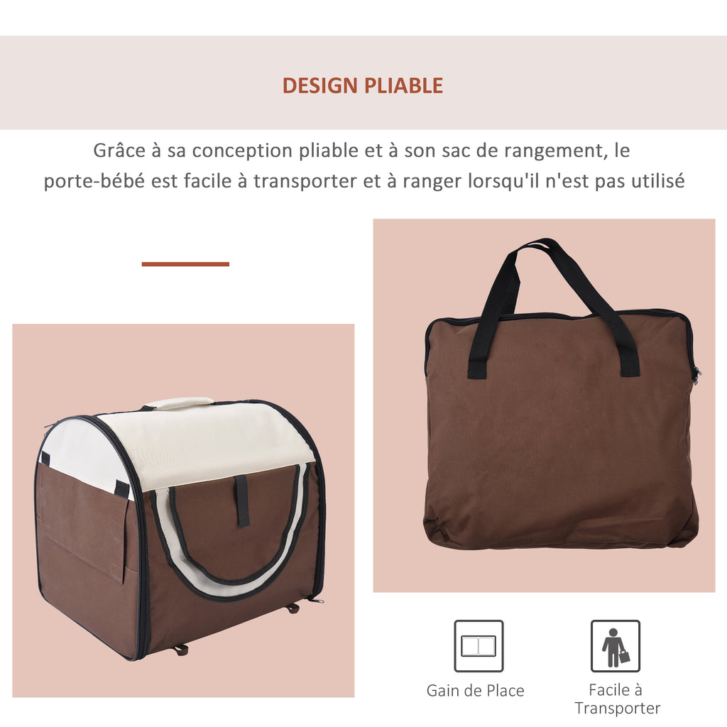 Sac de transport pour chien caisse de transport pliable pour chien respirant avec coussin d'agneau amovible 61 x 46 x 51 cm-3