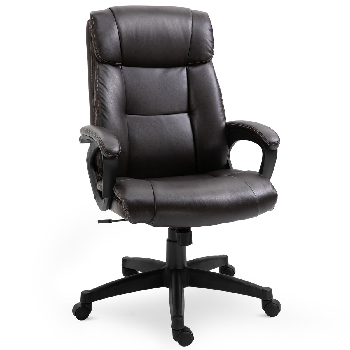Fauteuil de bureau chaise de bureau ergonomique réglable roulettes pivotant 360° revêtement synthétique PU 64 x 73 x 106-115,5 cm chocolat-0