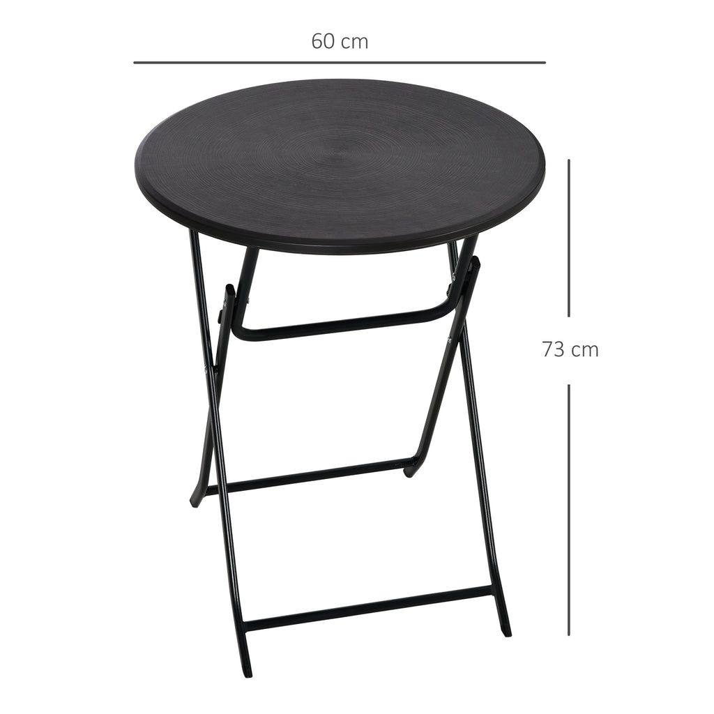 Table basse extérieure pour 2 personnes, table de jardin ronde avec structure en acier, Ø 60 x 73H cm, gris foncé-2