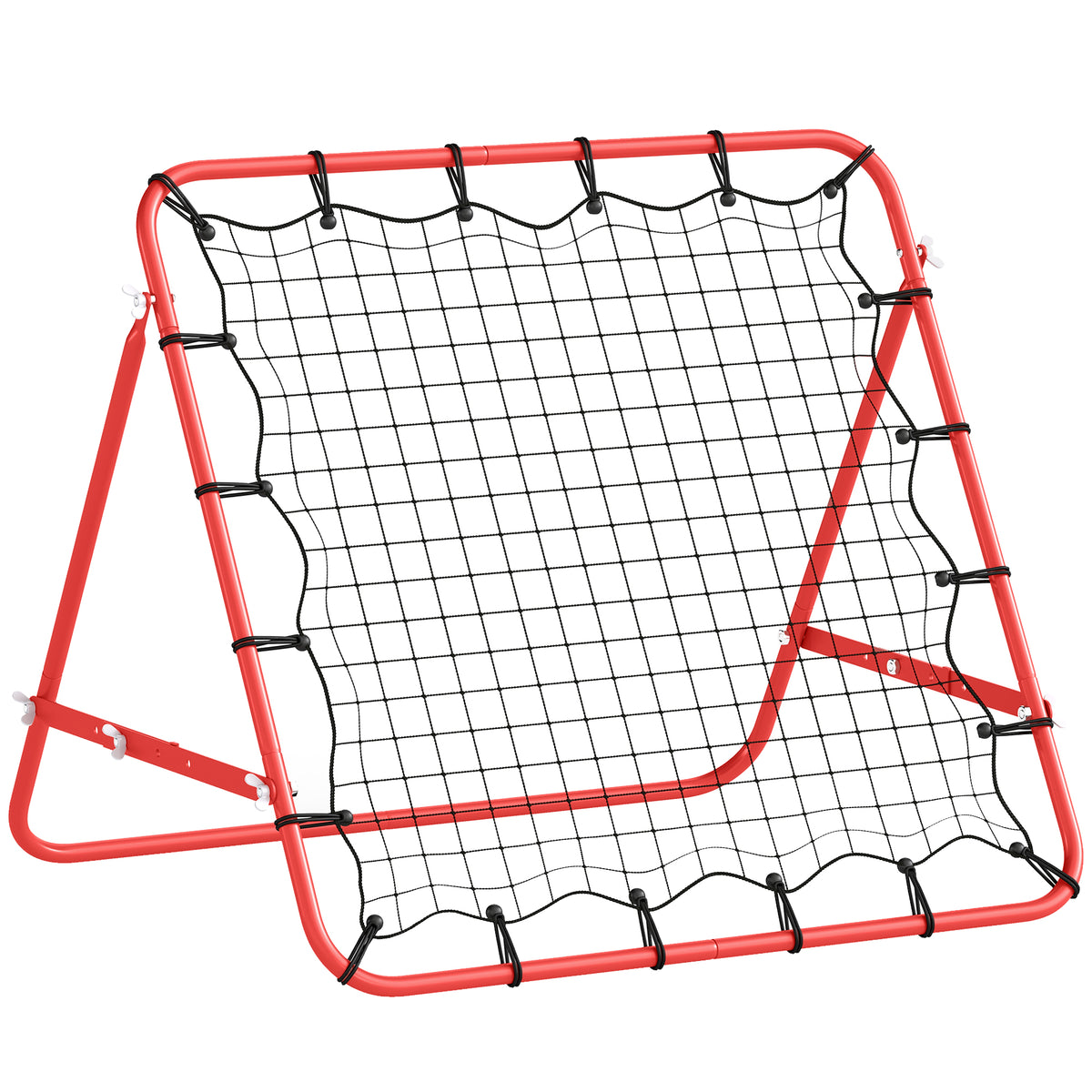Filet de rebond en métal angle réglable et 20 cordes élastiques pour entraînement de football, tennis, handball 96x80x96-0