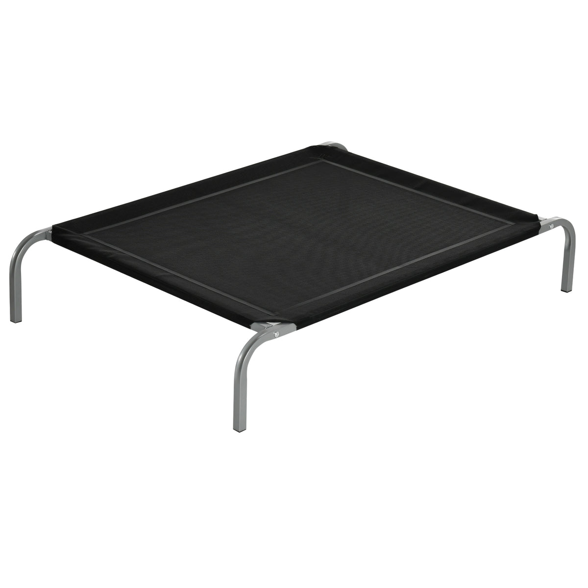 Lit pour chien chat XL grand confort sur pieds lit de camp 110 x 75 x 20 cm textilène micro-perforé noir-0