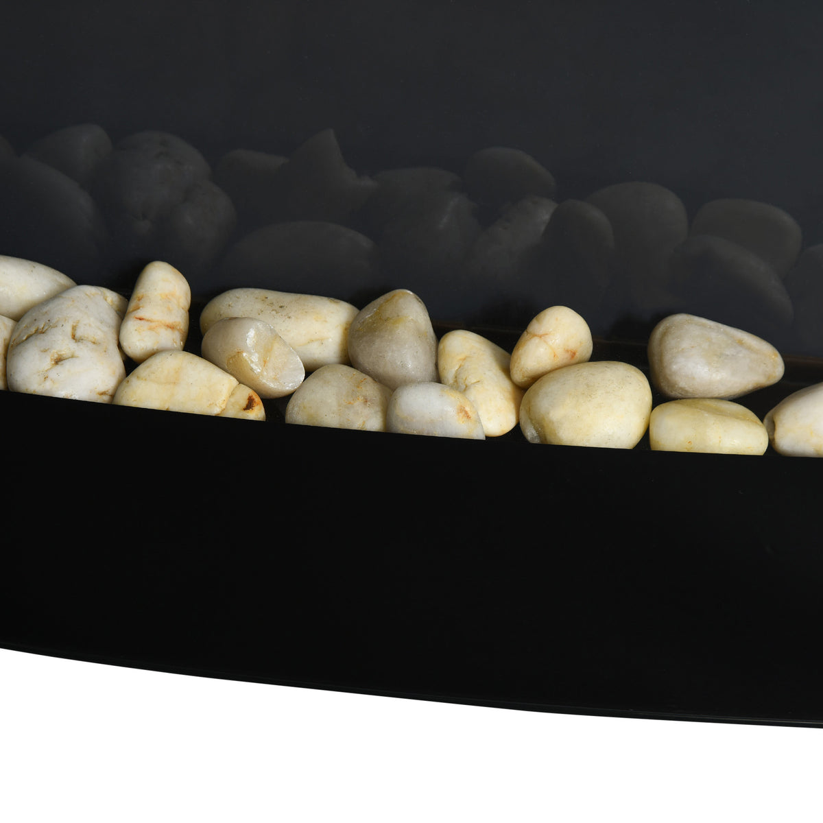 Cheminée électrique Murale éclairages latéraux LED Design Avant-gardiste Affichage LED avec télécommande et minuterie 1000/2000 W luminosité réglable Noir-9