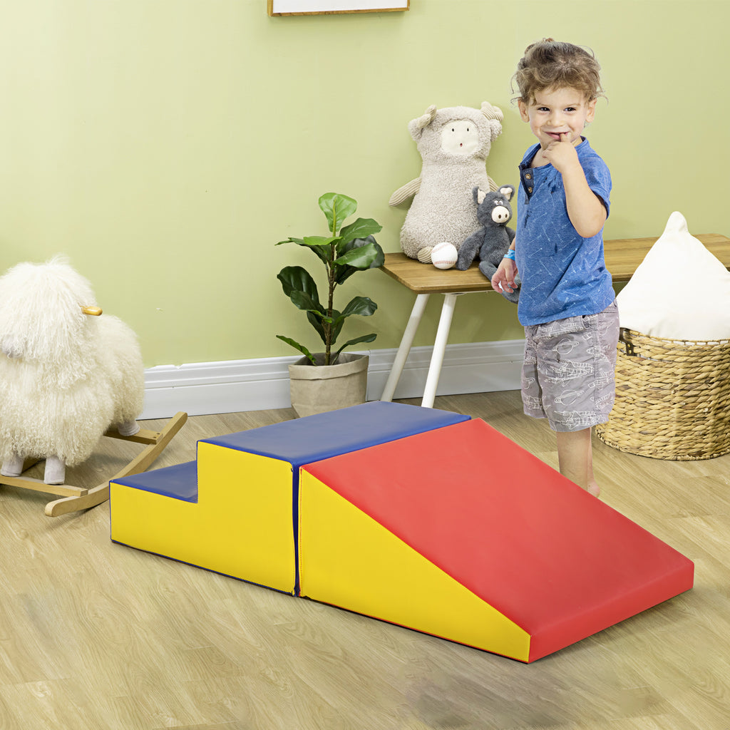 Parcours motricité bébé jouets d'escalade modulable 2 briques géantes en mousse 50 x 50 x 25 cm multicolore-9