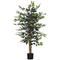 Plante artificielle ficus tronc branches liane lichen feuilles grand réalisme pot inclus hauteur 1,3 m-0