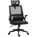 Fauteuil de bureau réglable tissu maille polyester dossier ergonomique inclinable pivotant Noir-0