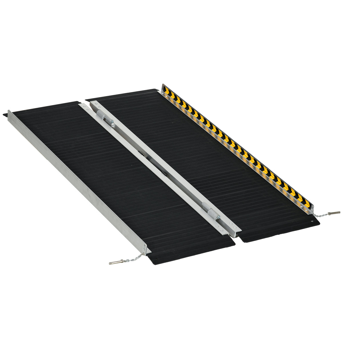 Rampe de fauteuil roulant pliable rampe de chargement sablage antidérapante en alliage d'aluminium 122 x 73,6 cm noir-0