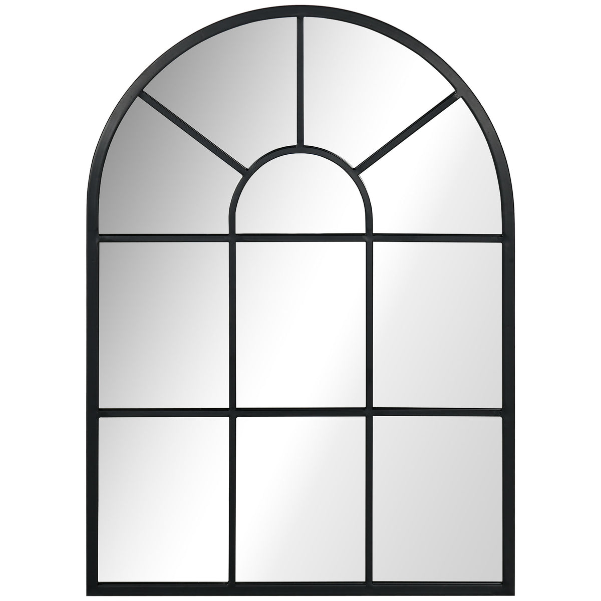Miroir mural en métal cadre doré en forme de voûtée – 70 x 50 cm – décoration pour entrée ,chambre à coucher, salon-0