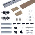 Kit Complet de Porte Coulissante en Bois, Quincaillerie Système Galandage pour Porte Épaisseur 35-45 mm, Charge Max. 75 kg, Rail, Roulettes, Vis, 200 x 3,05 cm, Brun-0